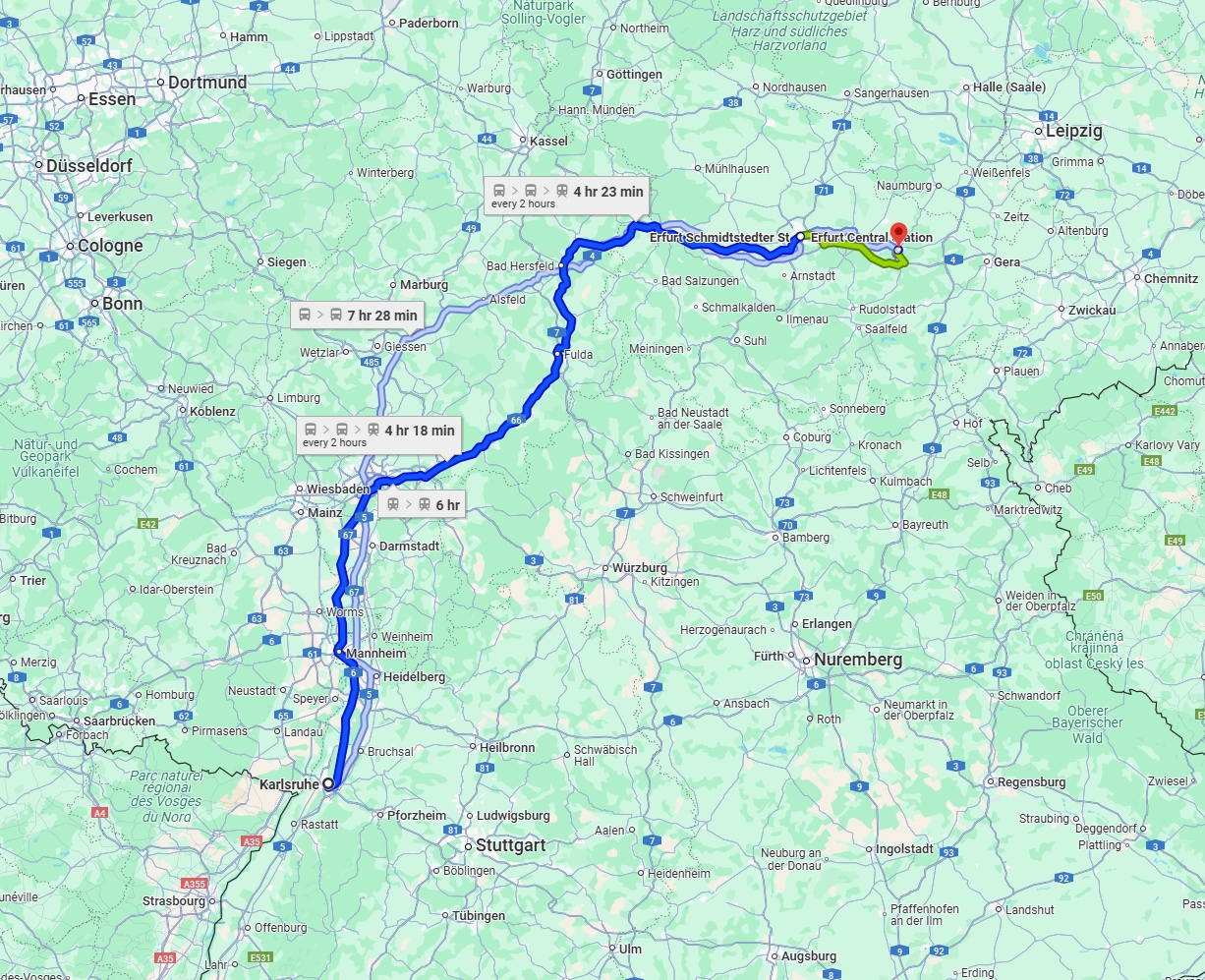 Anreise von Karlsruhe Zu Jena Über 