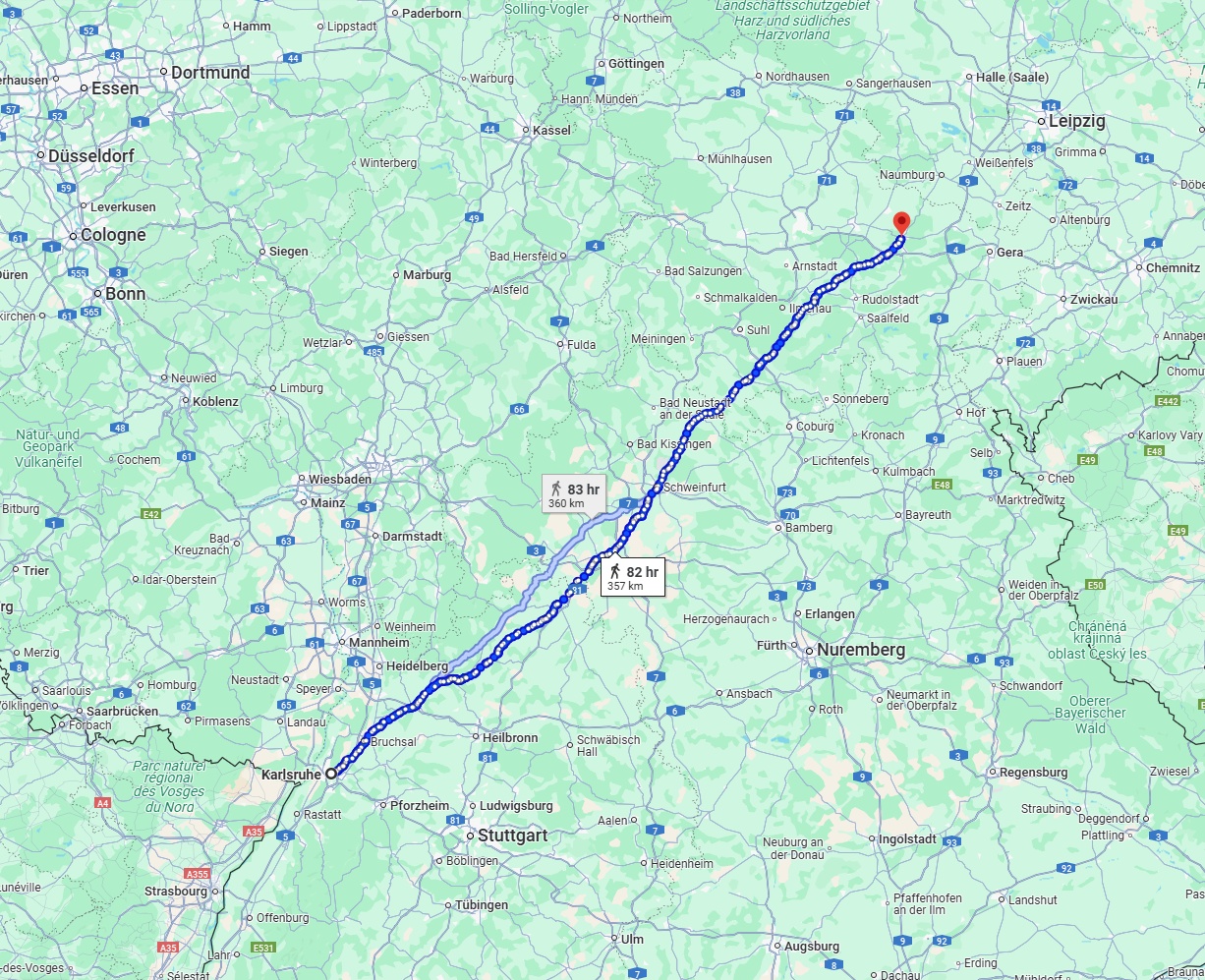 Anreise von Karlsruhe Zu Jena Über 