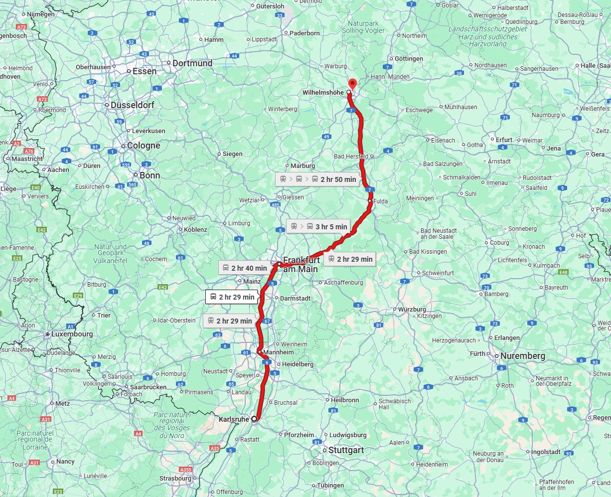 Anreise von Karlsruhe Zu Kassel Über 