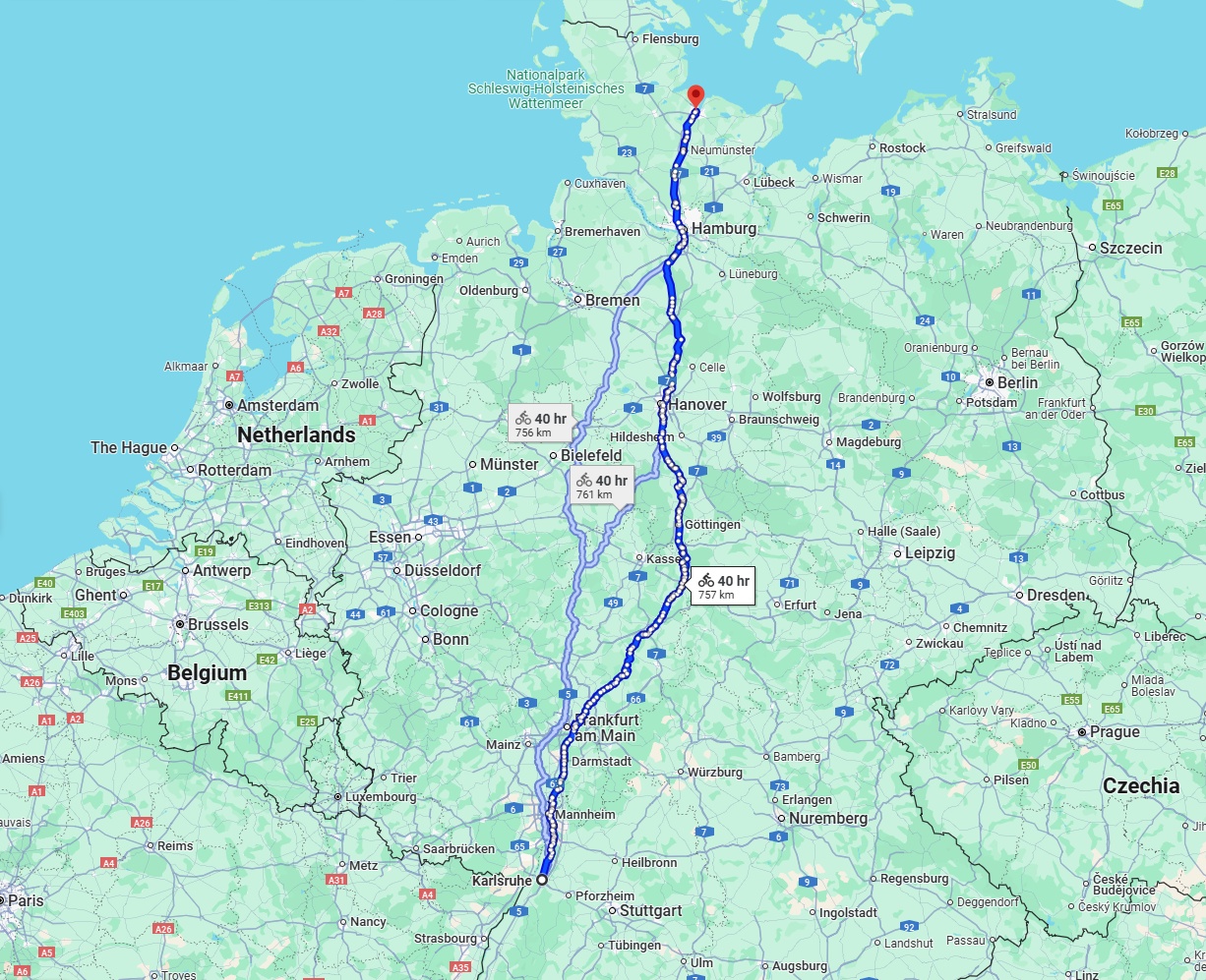 Anreise von Karlsruhe Zu Kiel Über 