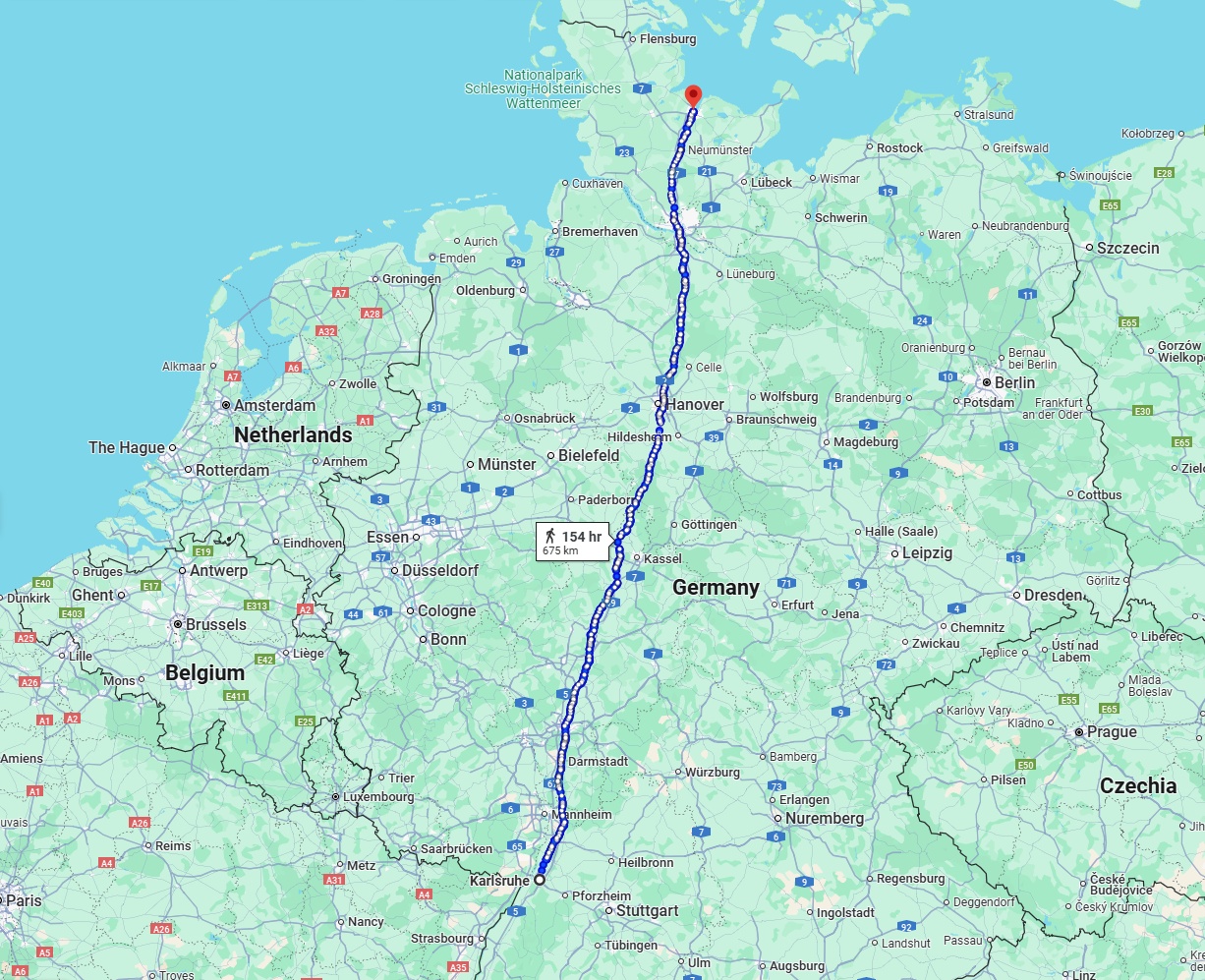 Anreise von Karlsruhe Zu Kiel Über 
