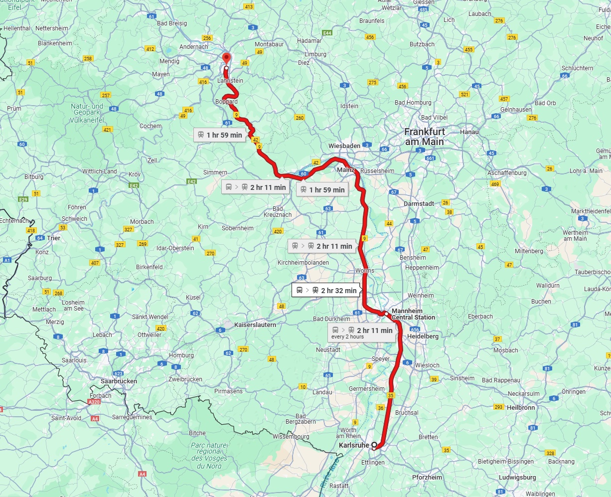 Anreise von Karlsruhe Zu Koblenz Über 