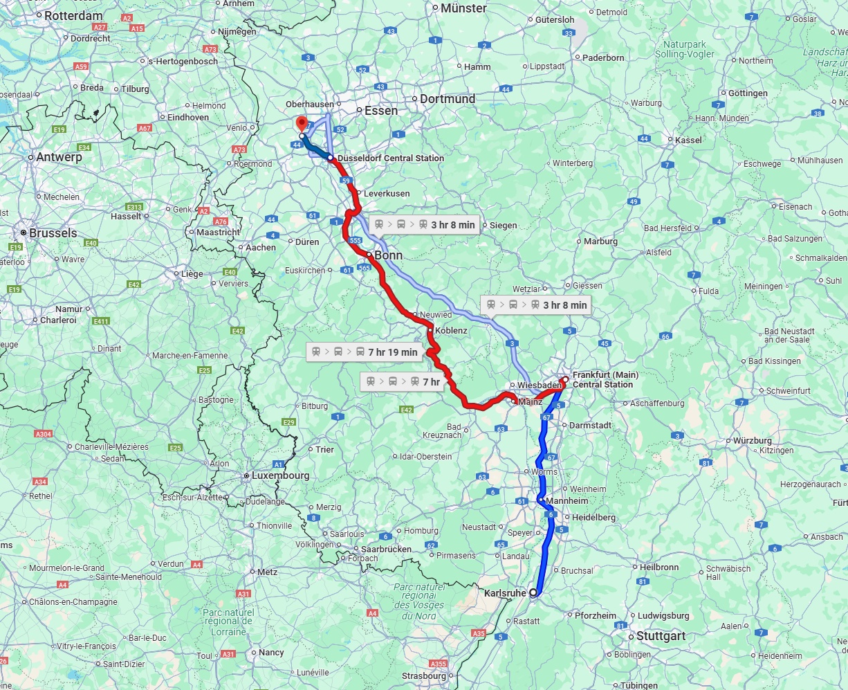 Anreise von Karlsruhe Zu Krefeld Über 
