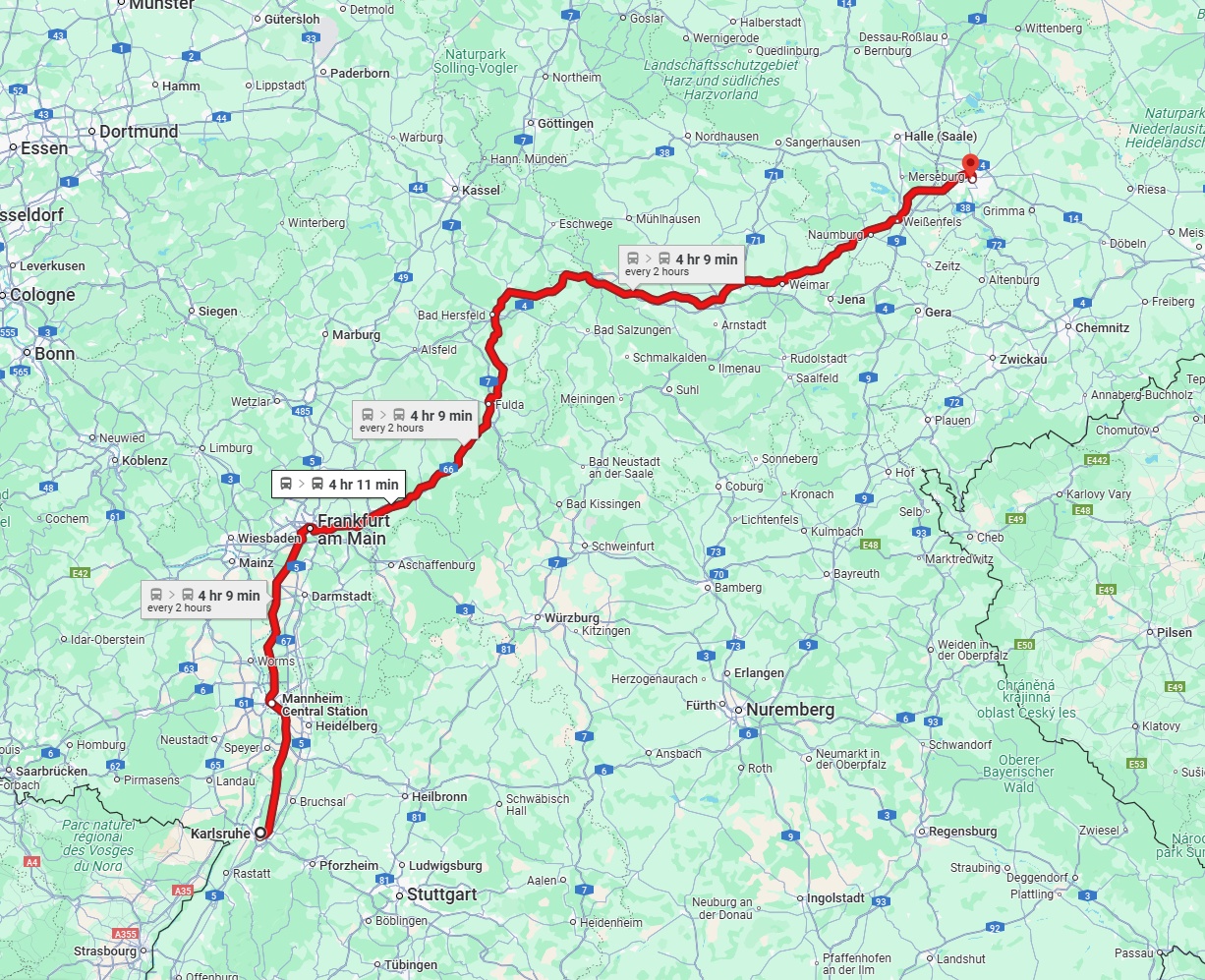 Anreise von Karlsruhe Zu Leipzig Über 