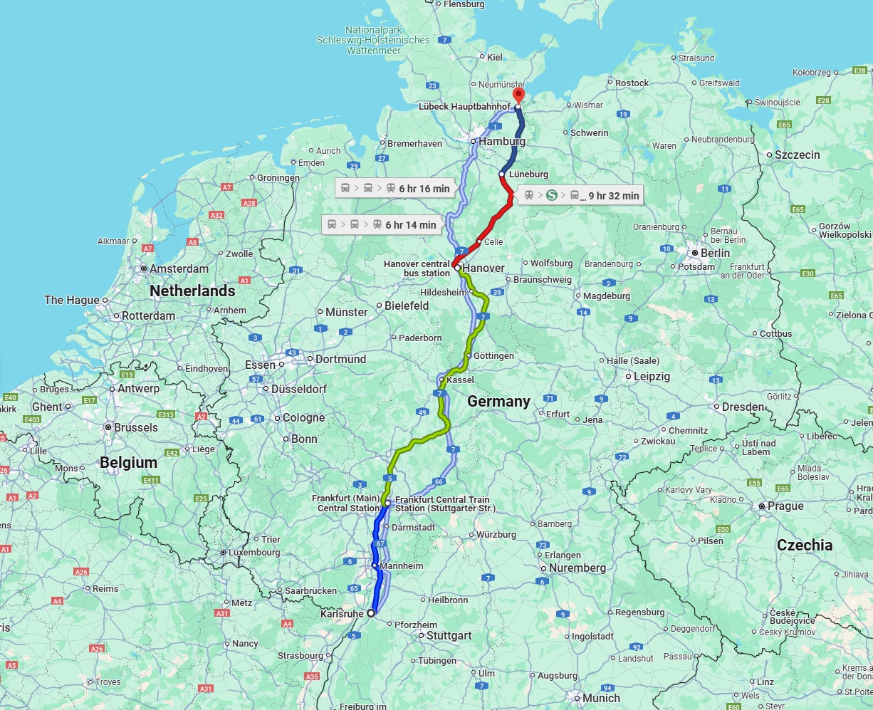 Anreise von Karlsruhe Zu Lübeck Über 