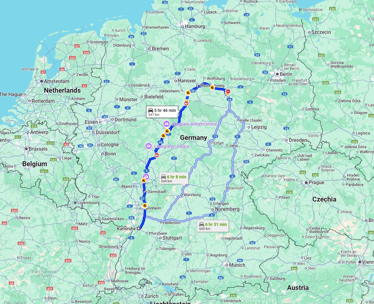 Anreise von Karlsruhe Zu Magdeburg Über via A5