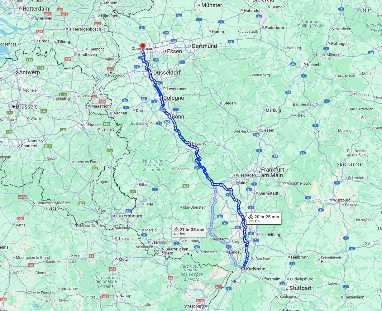 Anreise von Karlsruhe Zu Moers Über 