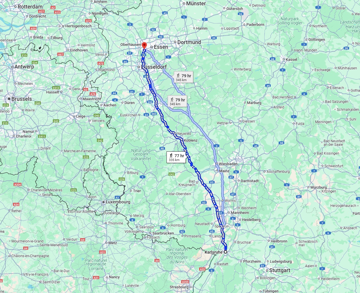 Anreise von Karlsruhe Zu Mülheim an der Ruhr Über 