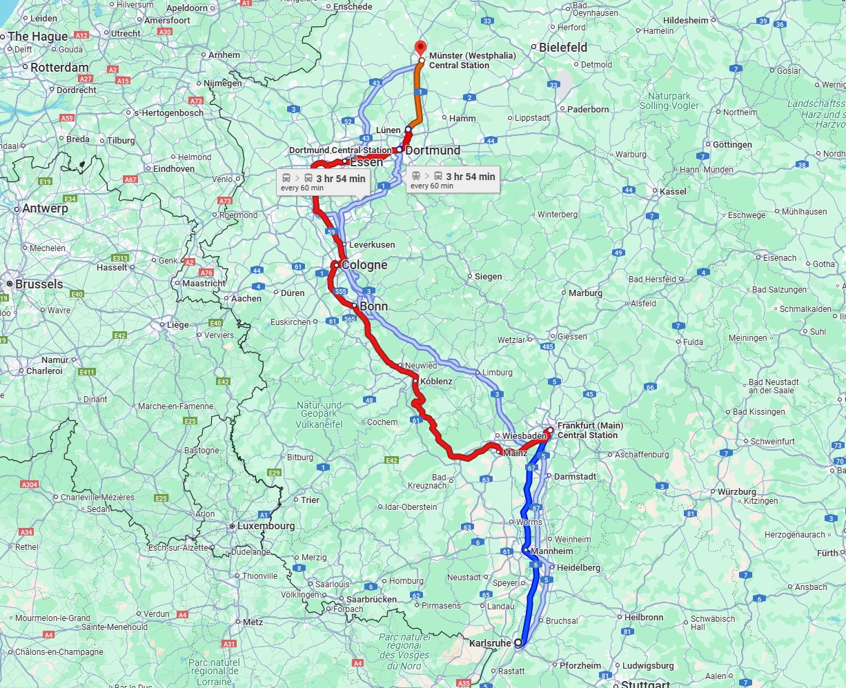 Anreise von Karlsruhe Zu Münster Über 