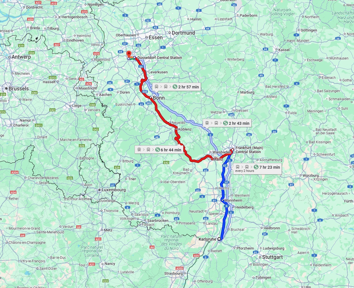 Anreise von Karlsruhe Zu Neuss Über 