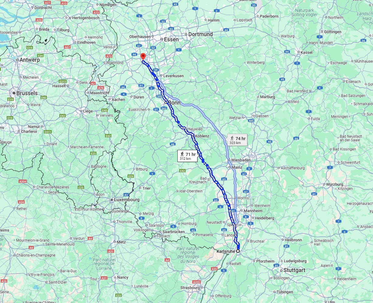 Anreise von Karlsruhe Zu Neuss Über 