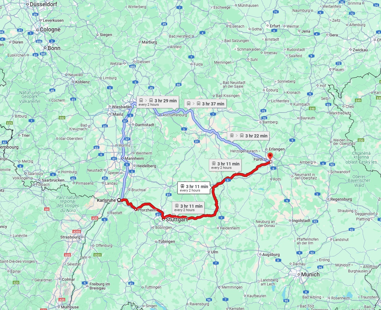 Anreise von Karlsruhe Zu Nürnberg Über 