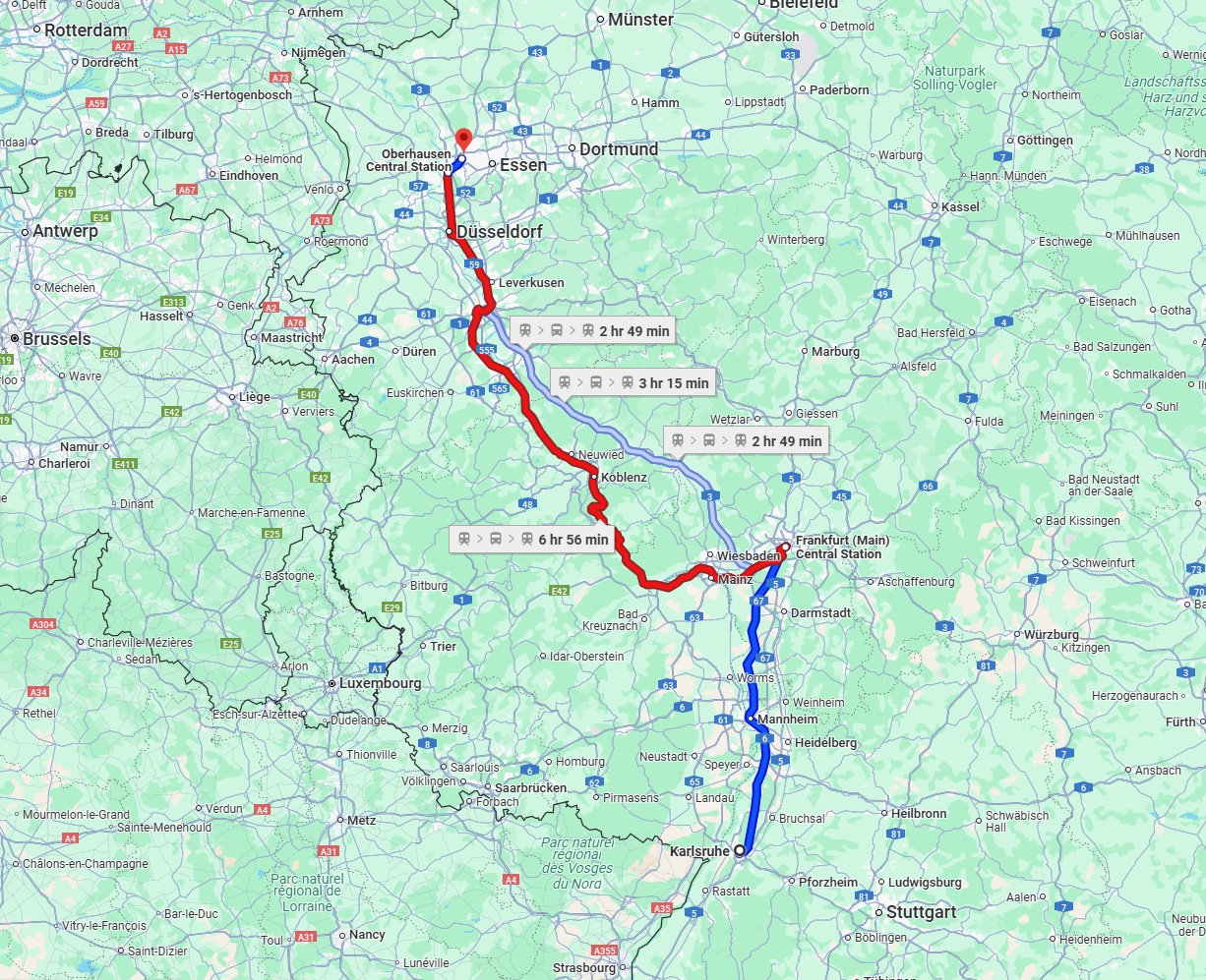 Anreise von Karlsruhe Zu Oberhausen Über 
