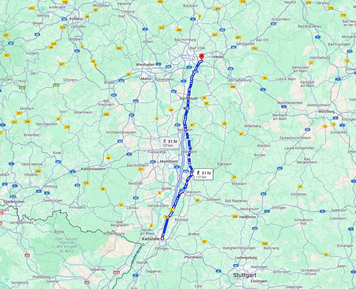 Anreise von Karlsruhe Zu Offenbach am Main Über 