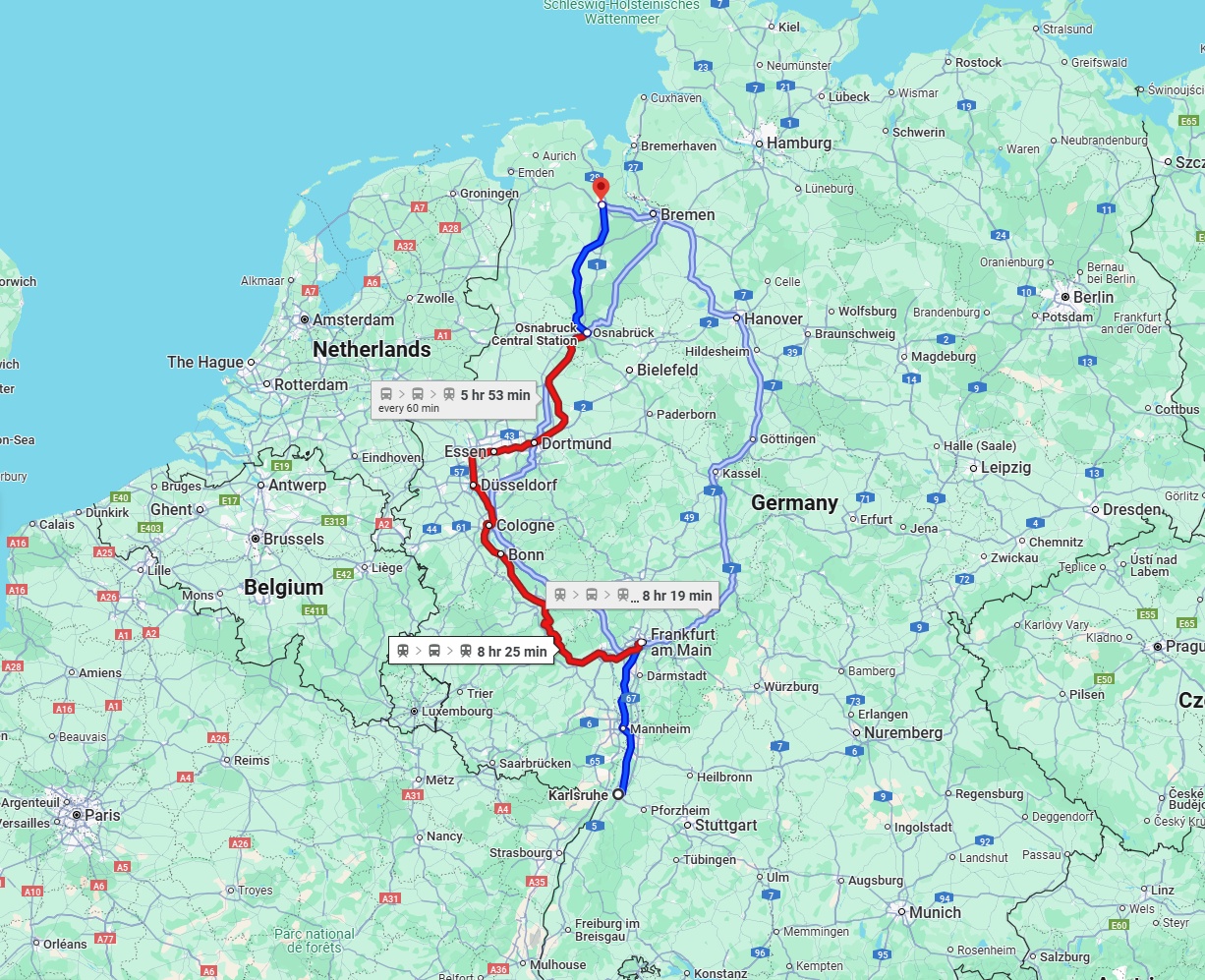Anreise von Karlsruhe Zu Oldenburg Über 