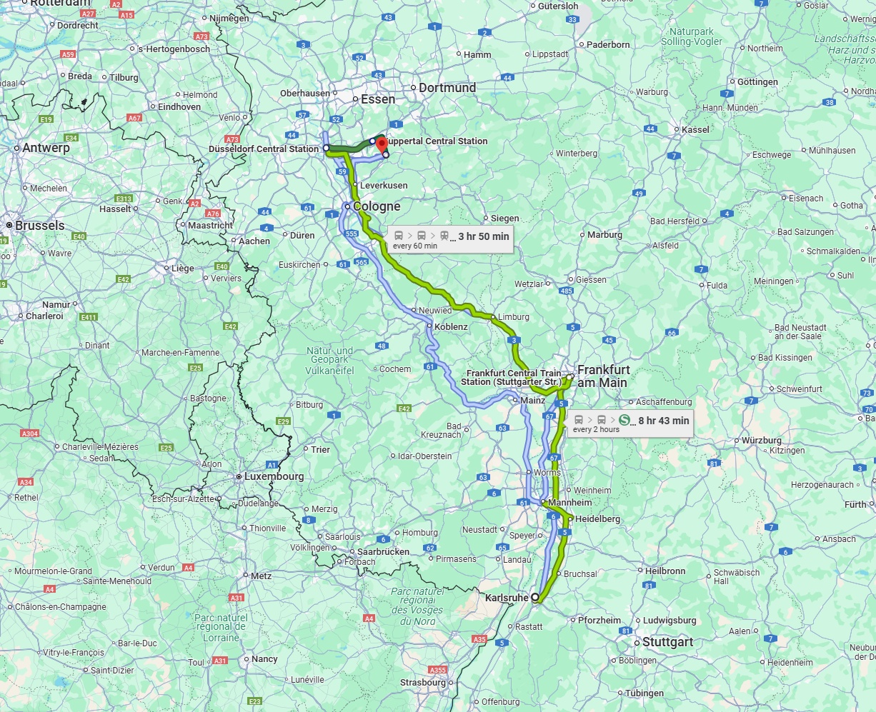 Anreise von Karlsruhe Zu Remscheid Über 