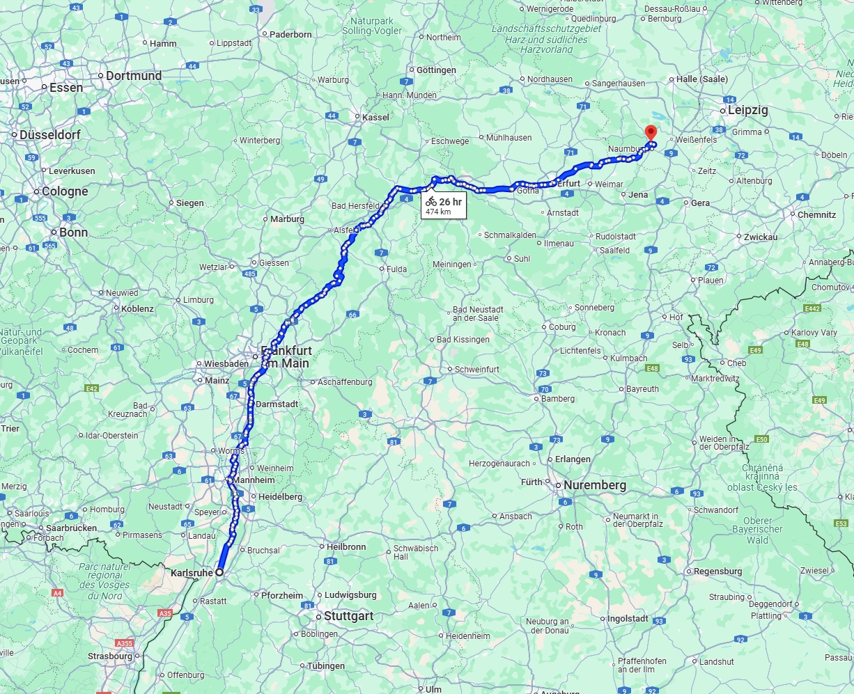 Anreise von Karlsruhe Zu Saale Über 