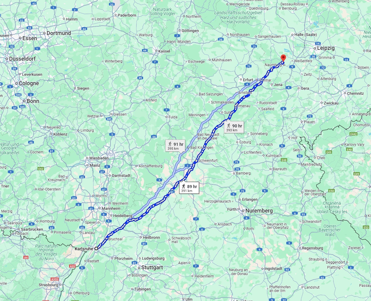 Anreise von Karlsruhe Zu Saale Über 