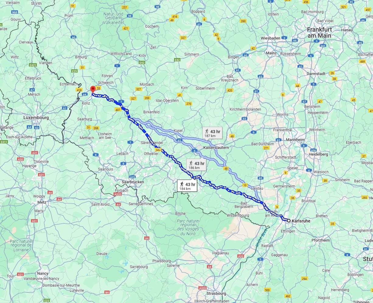Anreise von Karlsruhe Zu Trier Über 