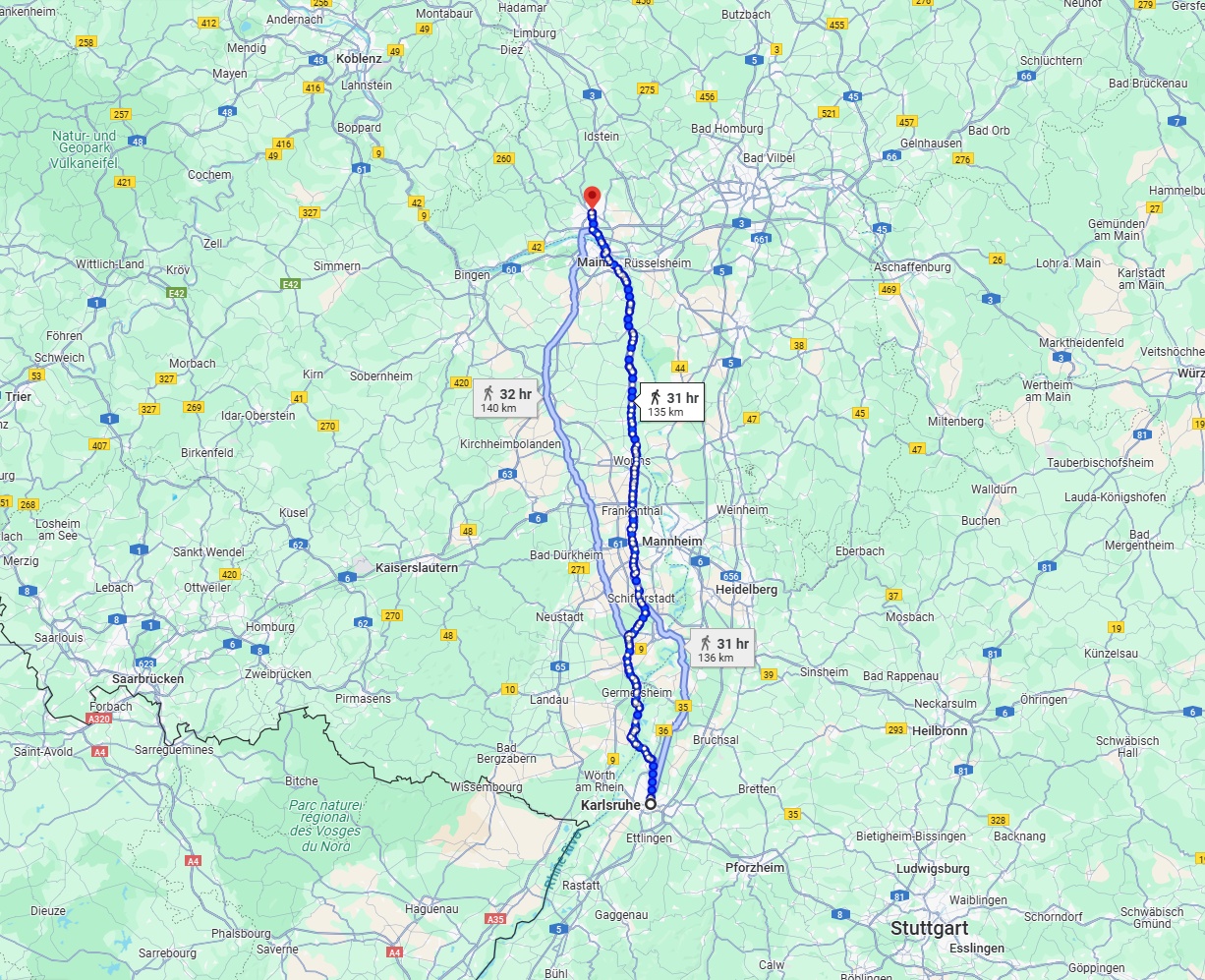 Anreise von Karlsruhe Zu Wiesbaden Über 