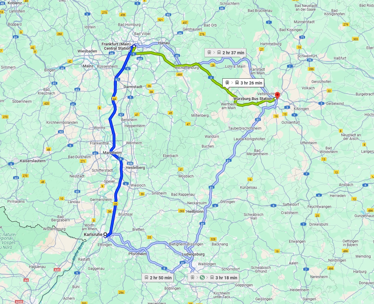 Anreise von Karlsruhe Zu Würzburg Über 