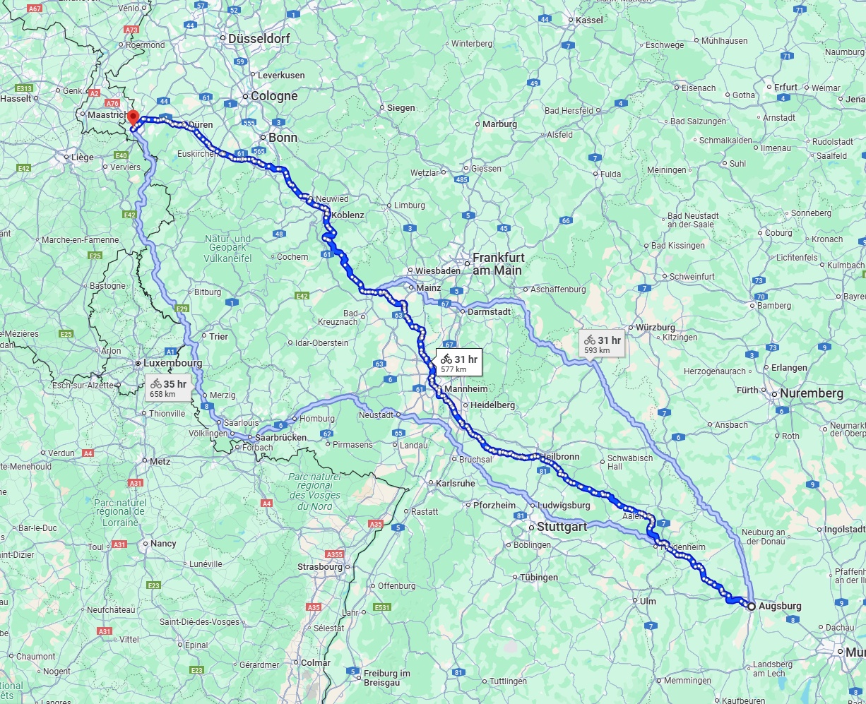 Anreise von Augsburg Zu Aachen Über 