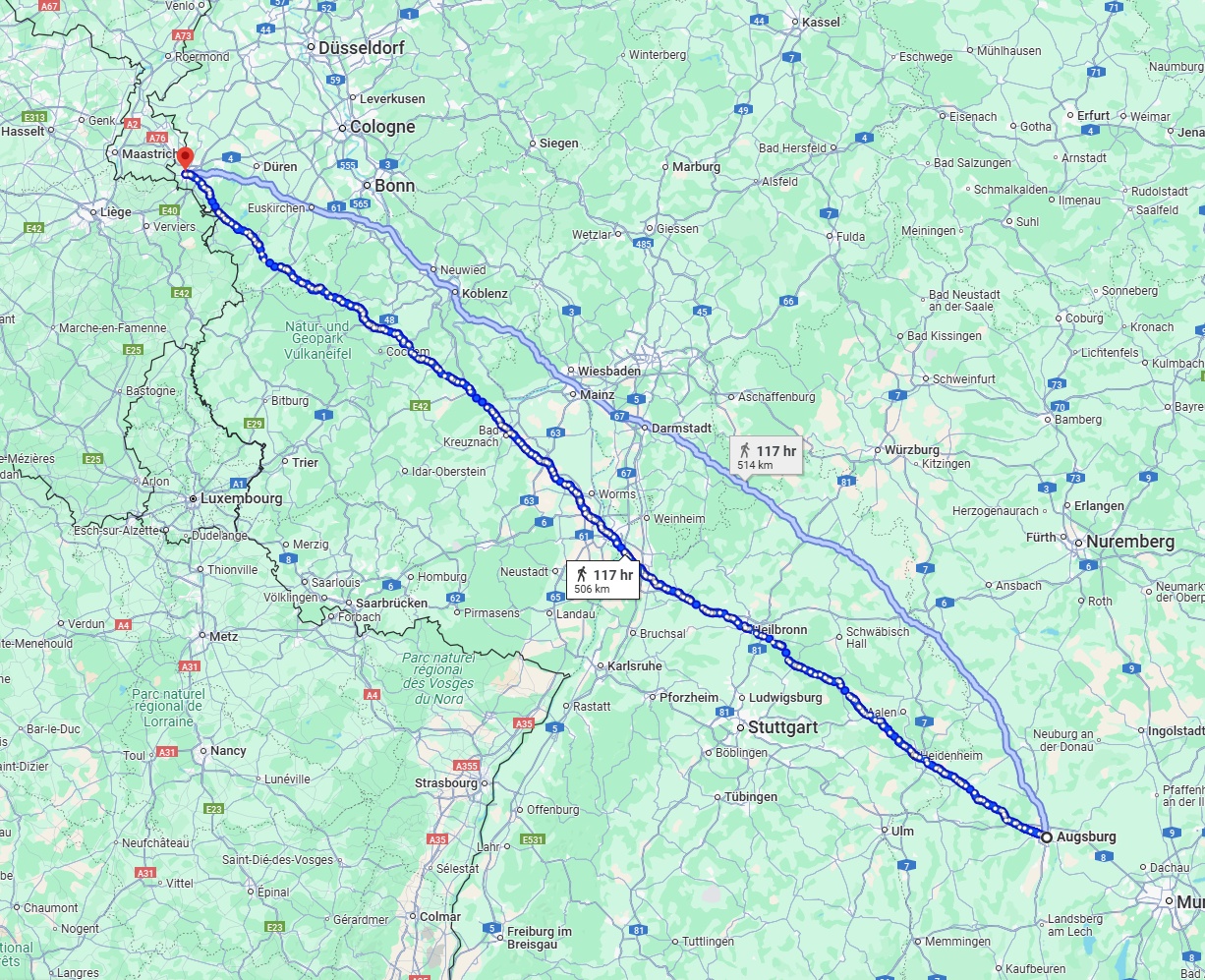 Anreise von Augsburg Zu Aachen Über 