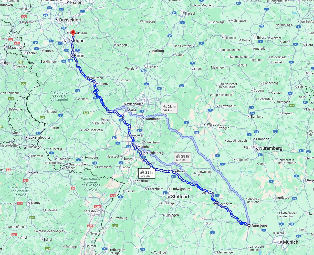 Anreise von Augsburg Zu Bergisch Gladbach Über 