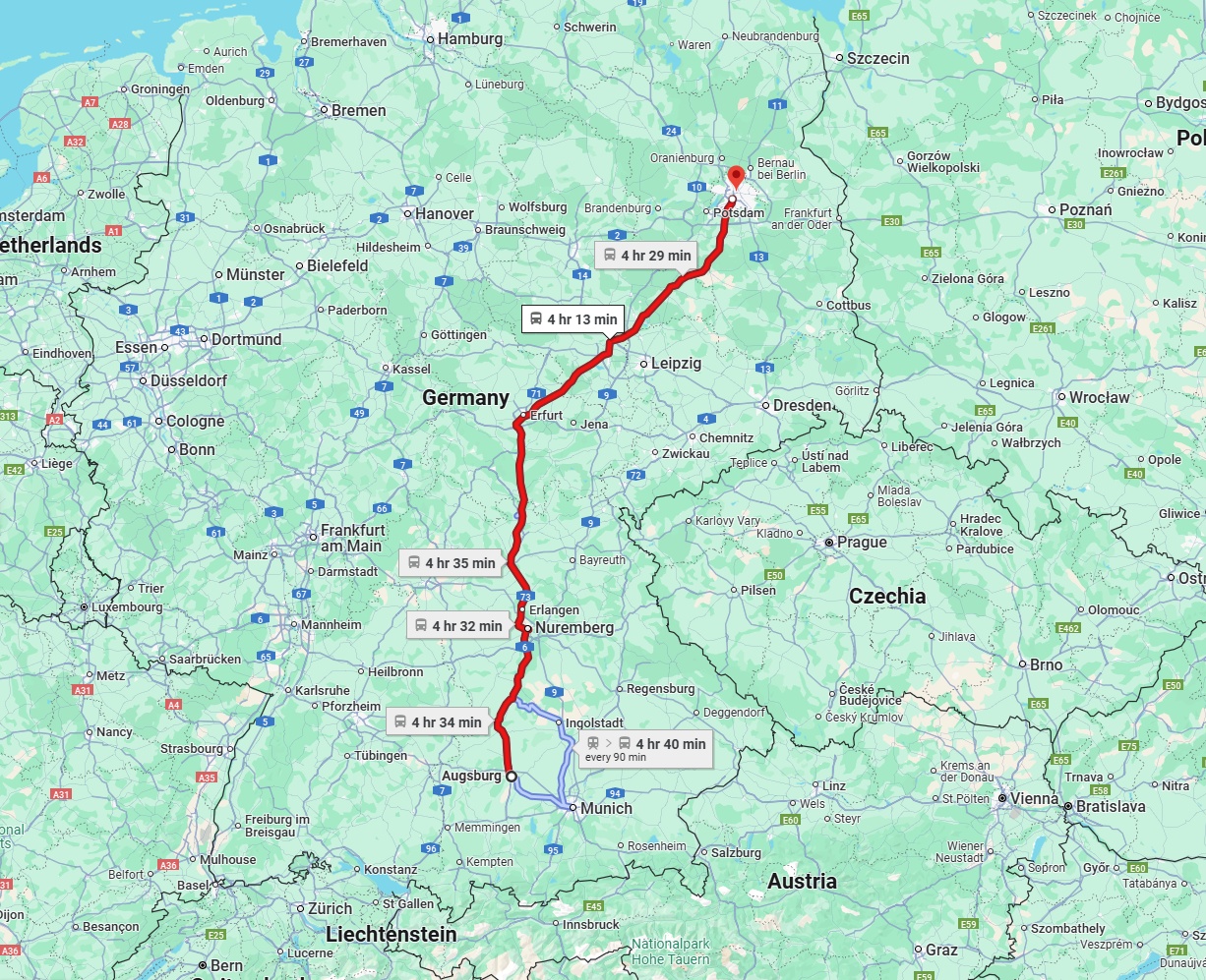 Anreise von Augsburg Zu Berlin Über 