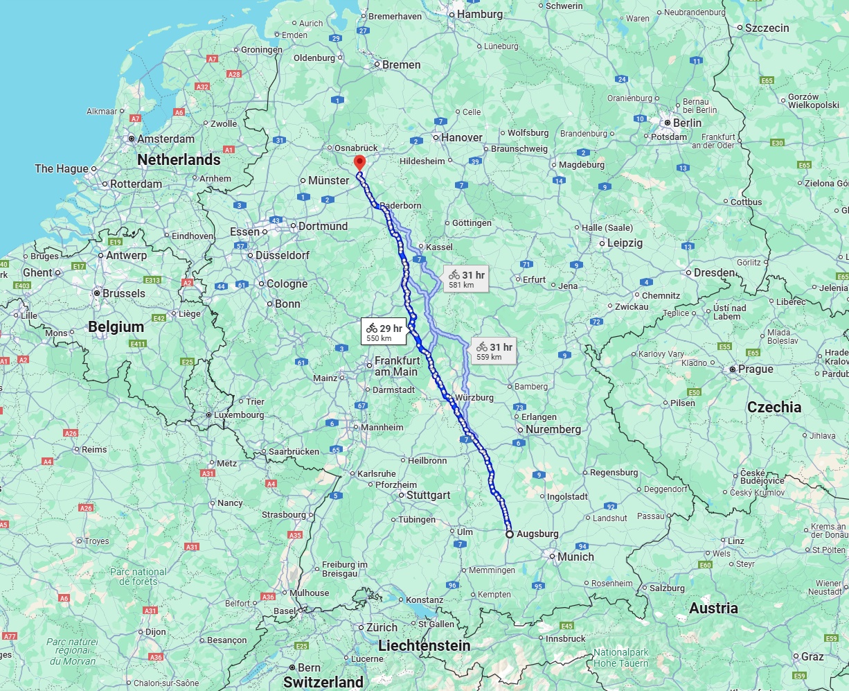 Anreise von Augsburg Zu Bielefeld Über 