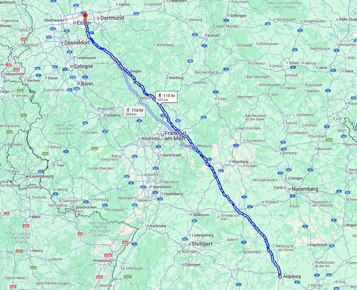 Anreise von Augsburg Zu Bochum Über 