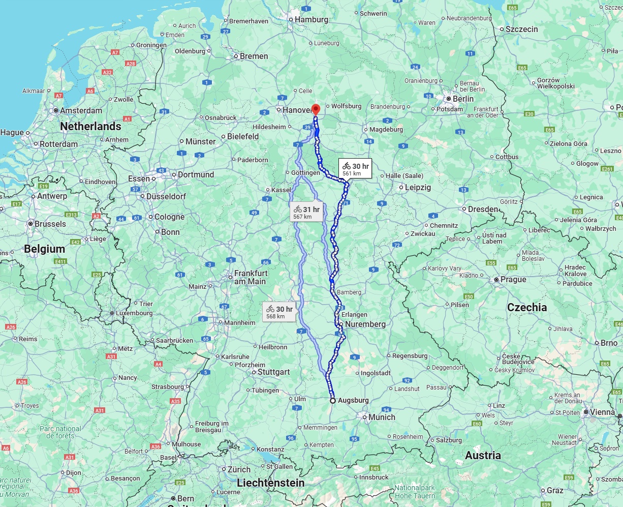 Anreise von Augsburg Zu Braunschweig Über 