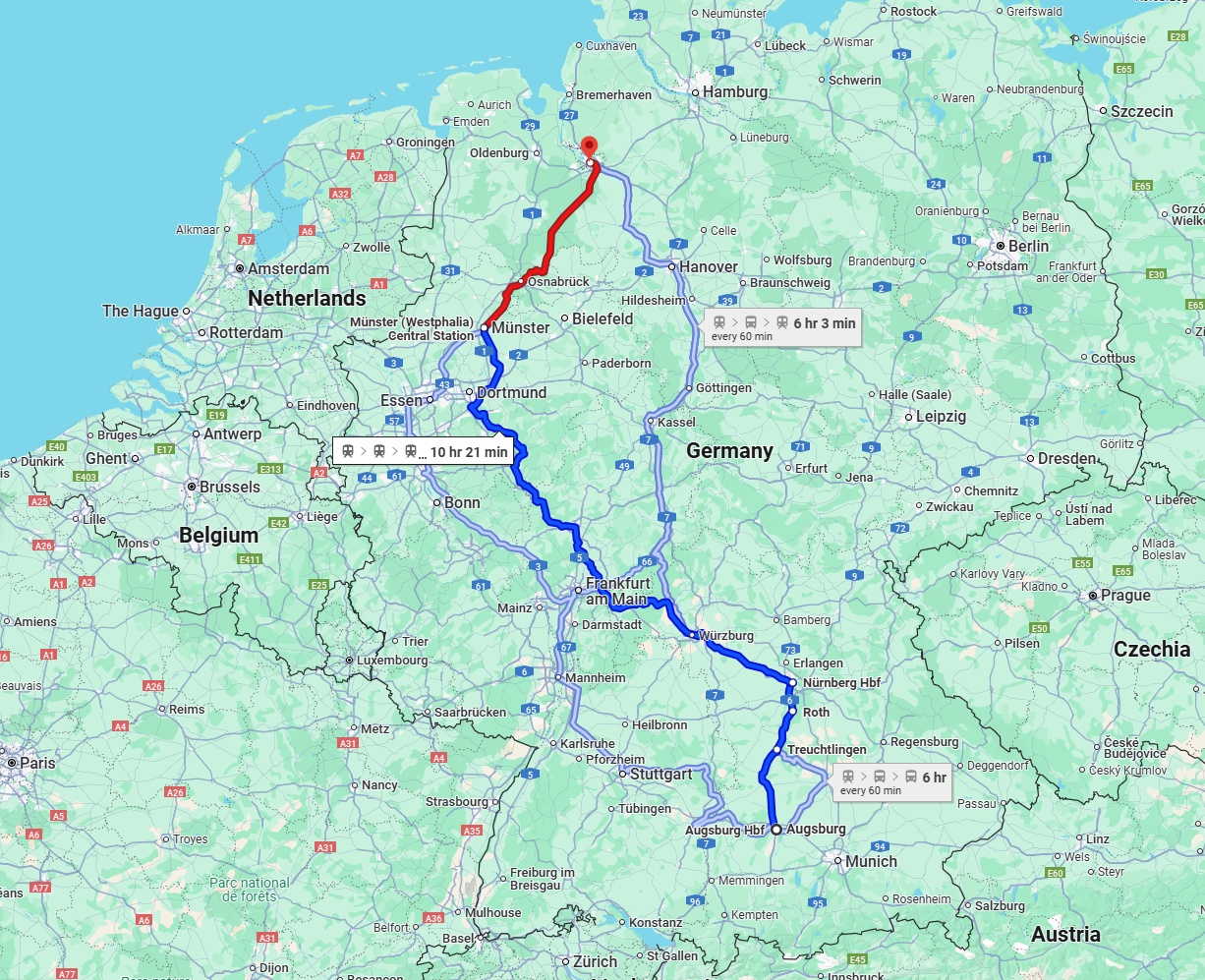 Anreise von Augsburg Zu Bremen Über 