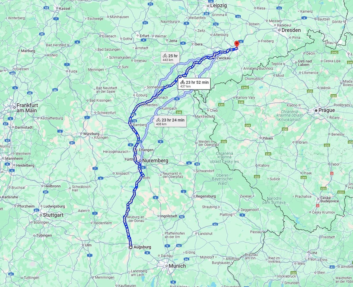 Anreise von Augsburg Zu Chemnitz Über 