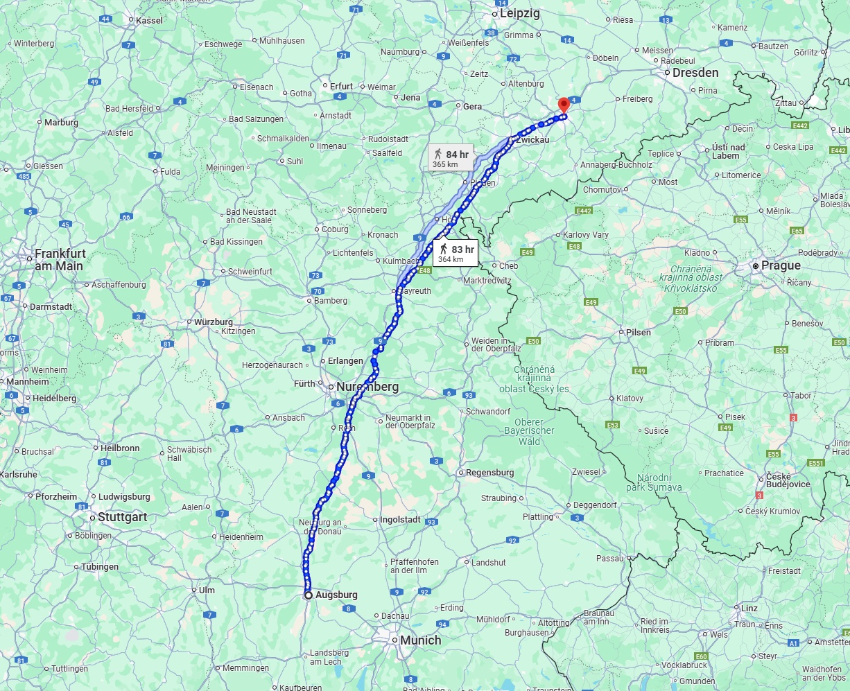 Anreise von Augsburg Zu Chemnitz Über 