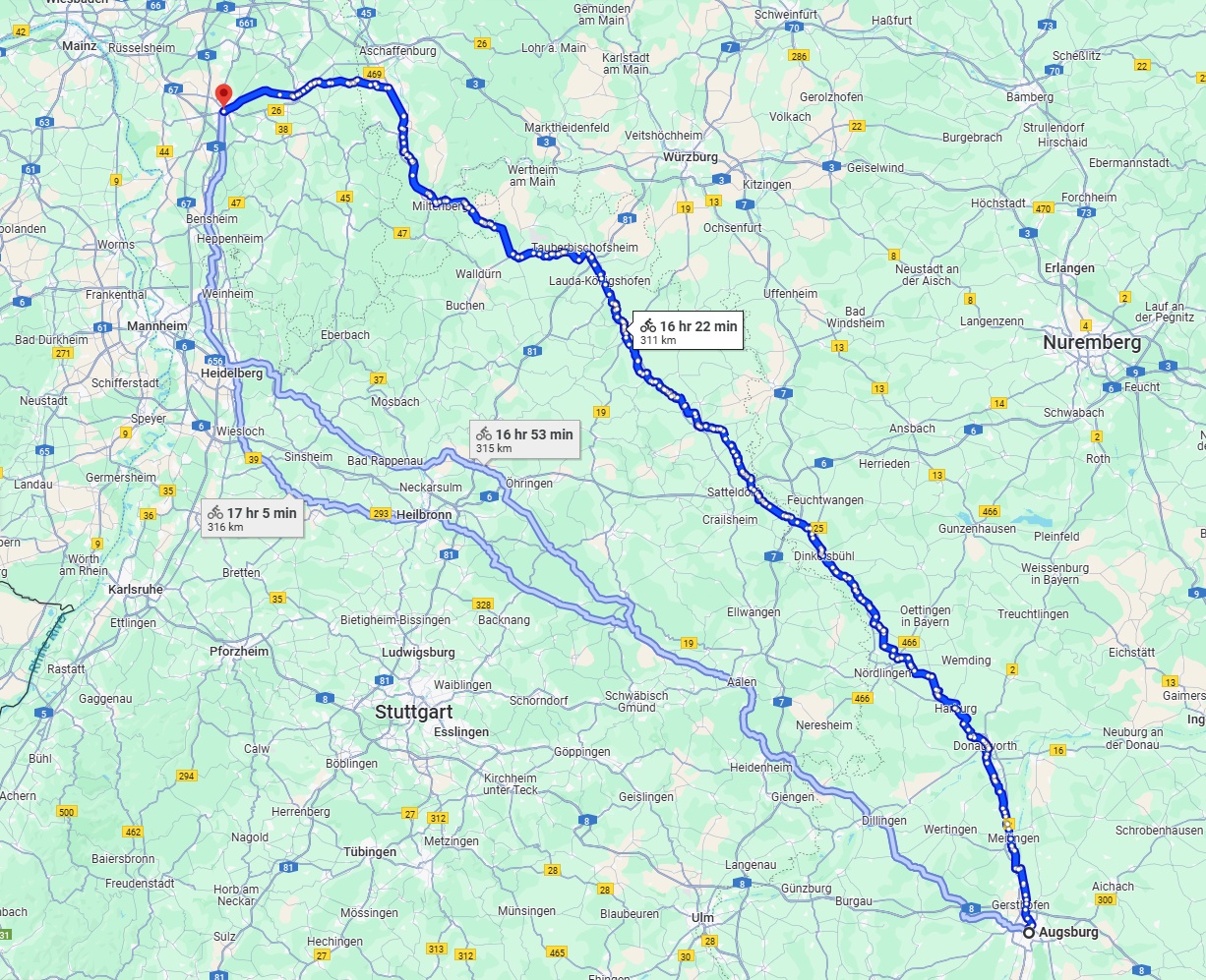 Anreise von Augsburg Zu Darmstadt Über 