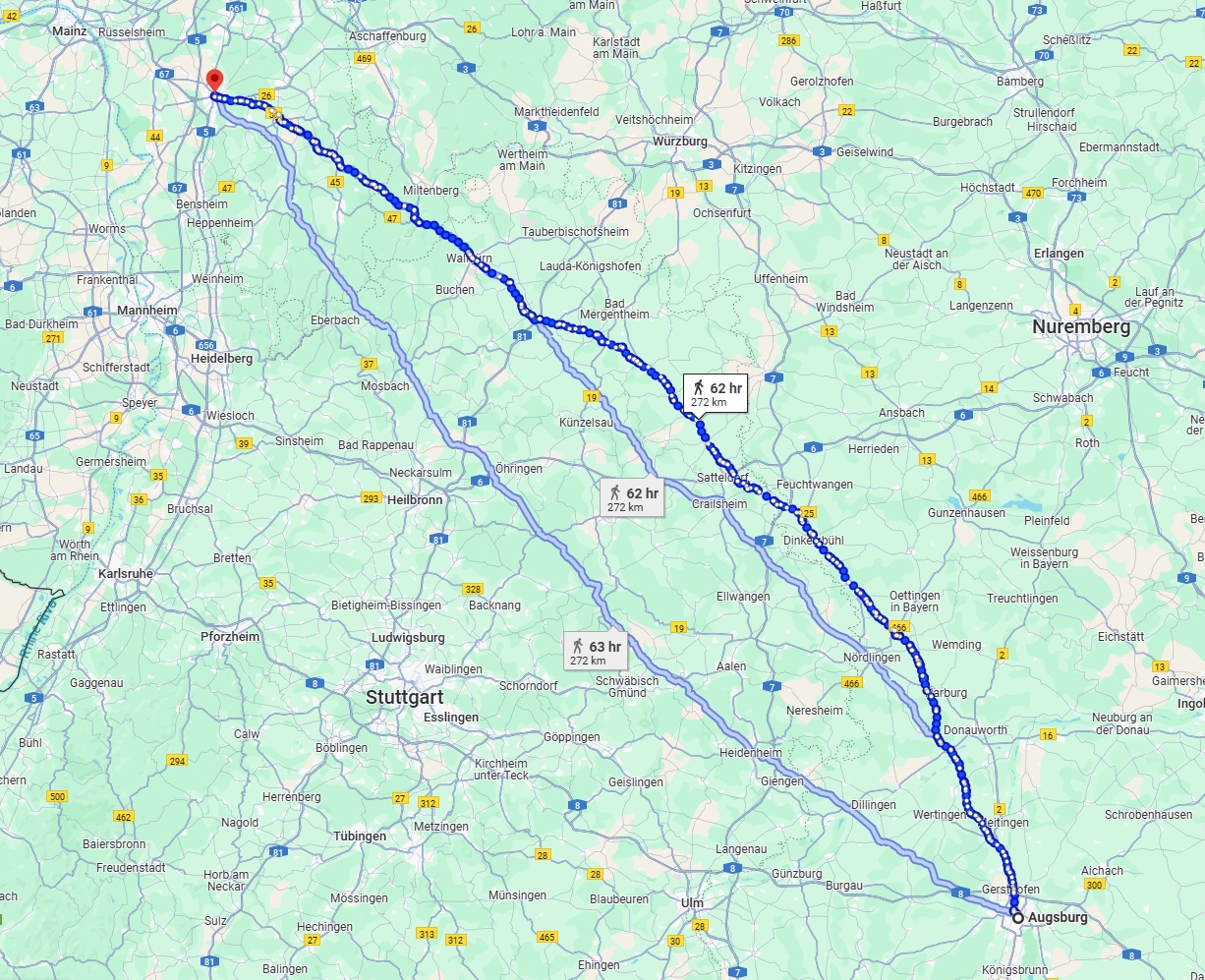 Anreise von Augsburg Zu Darmstadt Über 
