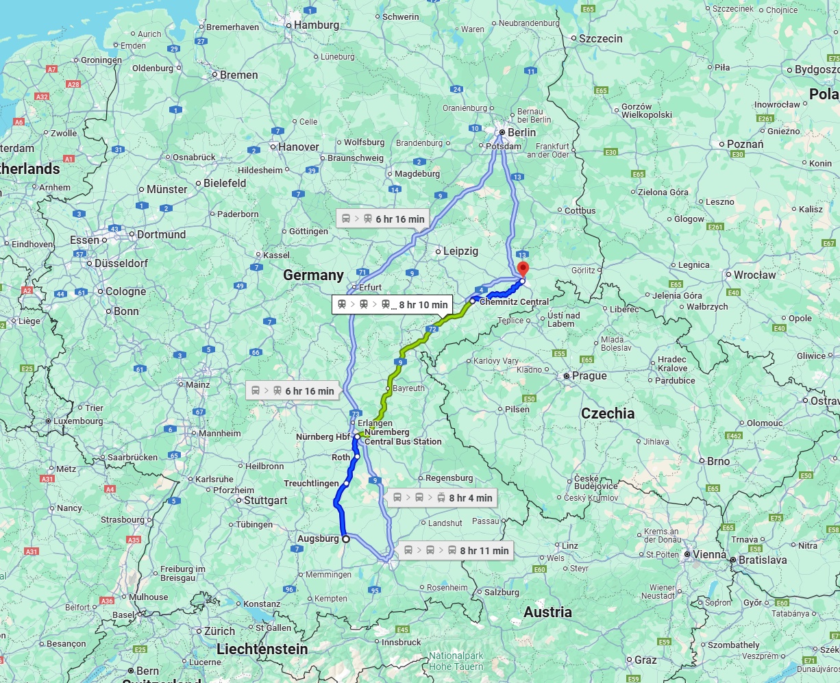 Anreise von Augsburg Zu Dresden Über 