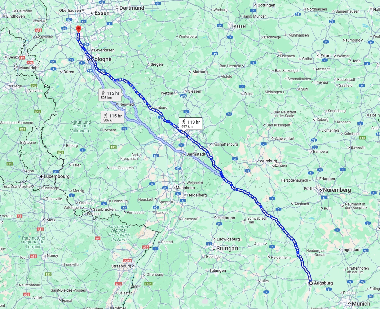 Anreise von Augsburg Zu Düsseldorf Über 