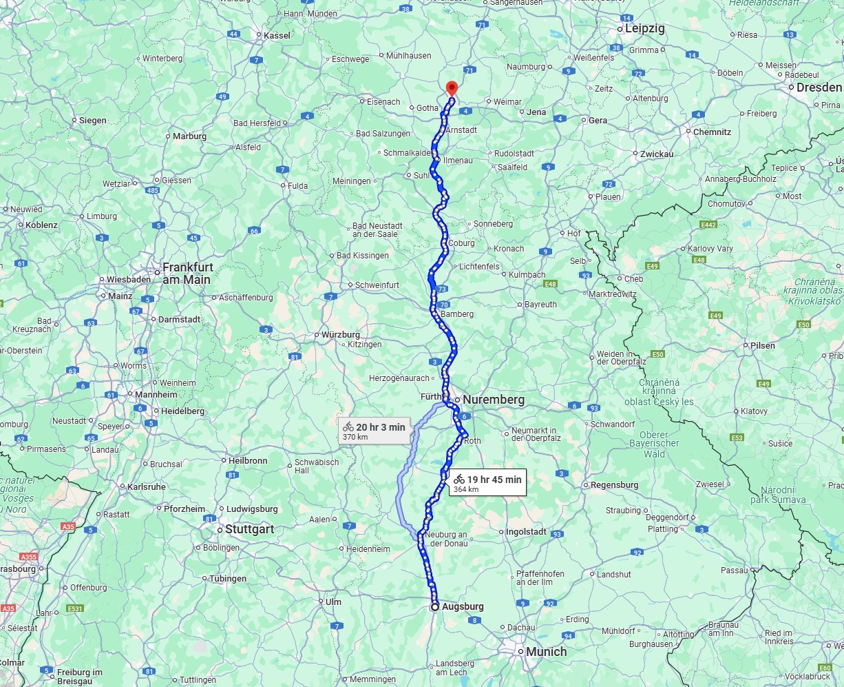 Anreise von Augsburg Zu Erfurt Über 