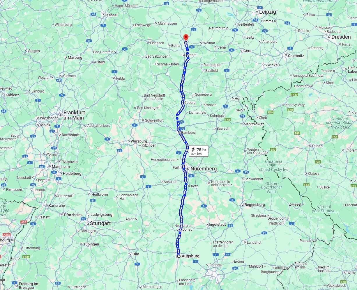 Anreise von Augsburg Zu Erfurt Über 