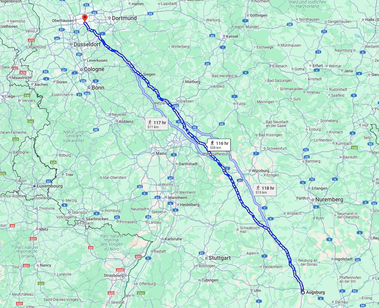 Anreise von Augsburg Zu Essen Über 