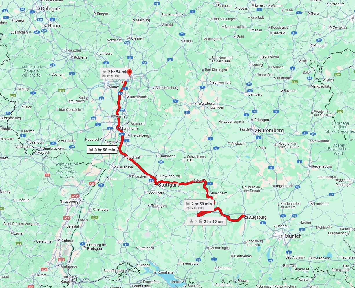 Anreise von Augsburg Zu Frankfurt am Main Über 