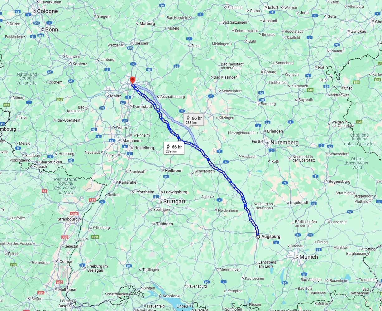 Anreise von Augsburg Zu Frankfurt am Main Über 