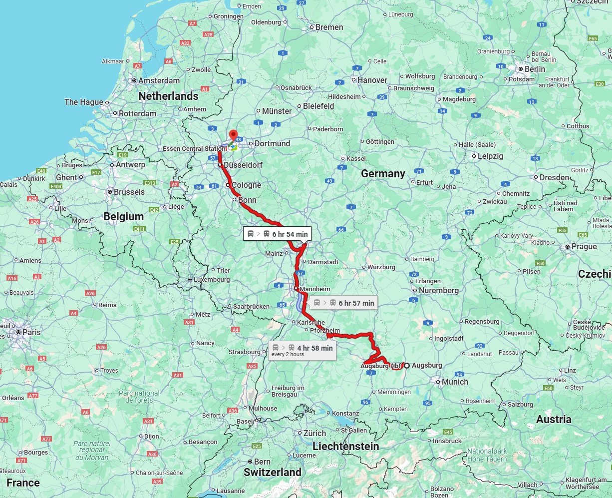 Anreise von Augsburg Zu Gelsenkirchen Über 
