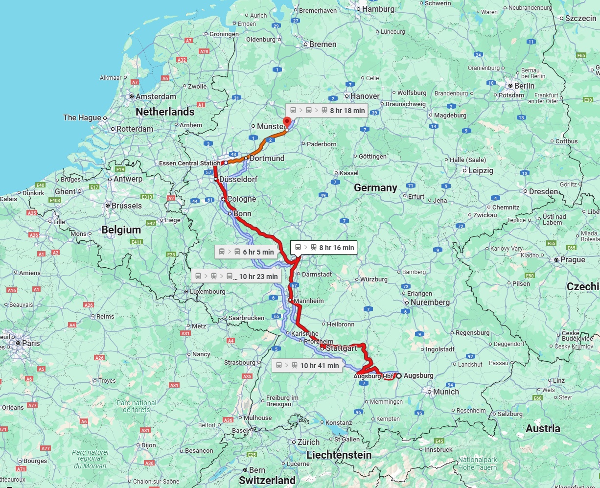 Anreise von Augsburg Zu Gütersloh Über 