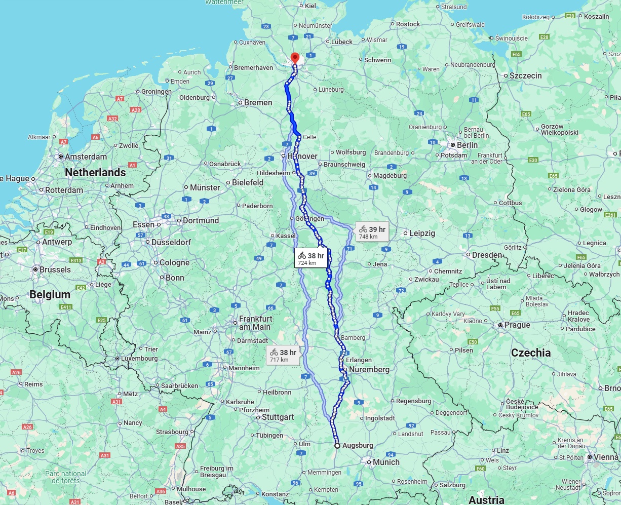 Anreise von Augsburg Zu Hamburg Über 