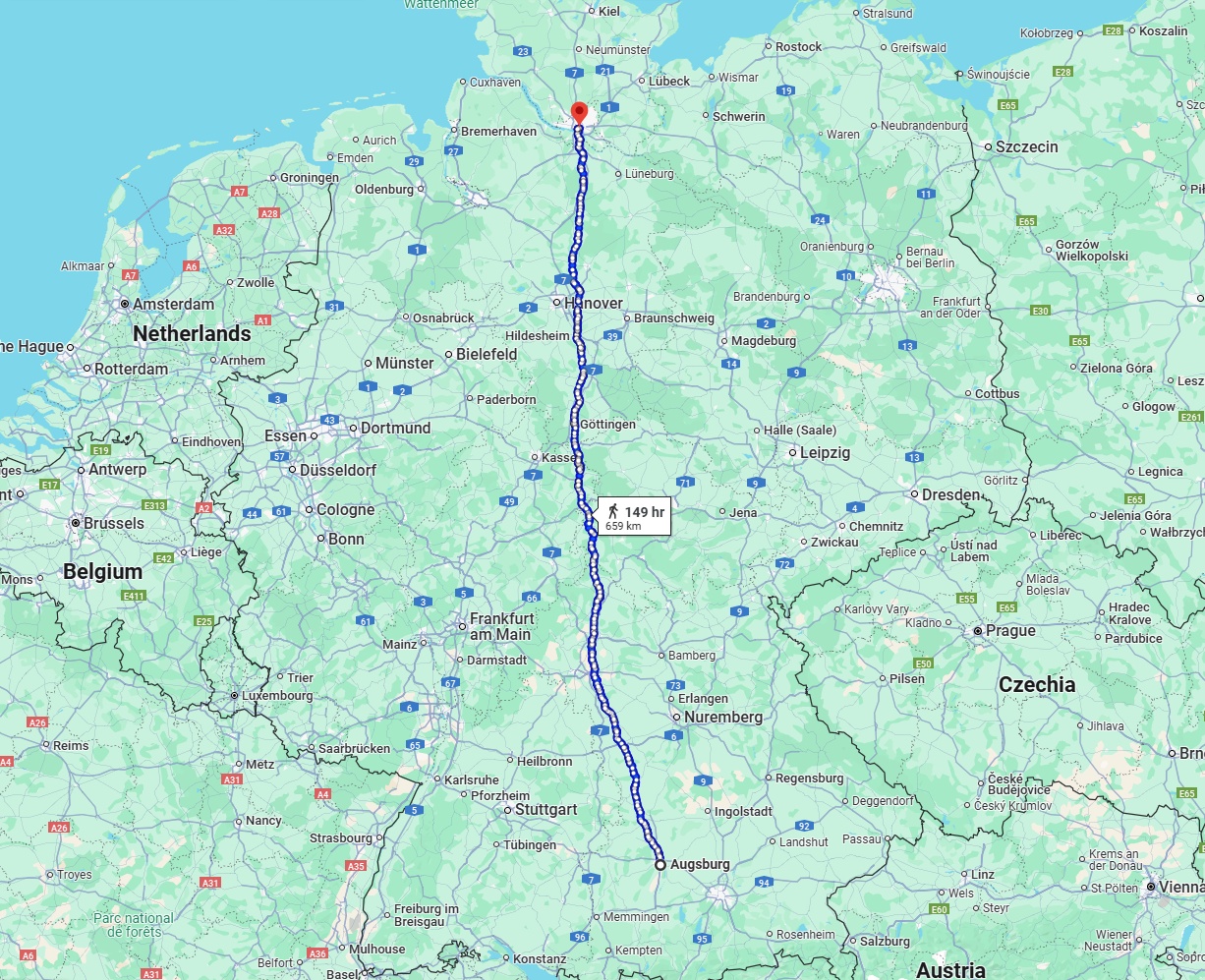 Anreise von Augsburg Zu Hamburg Über 