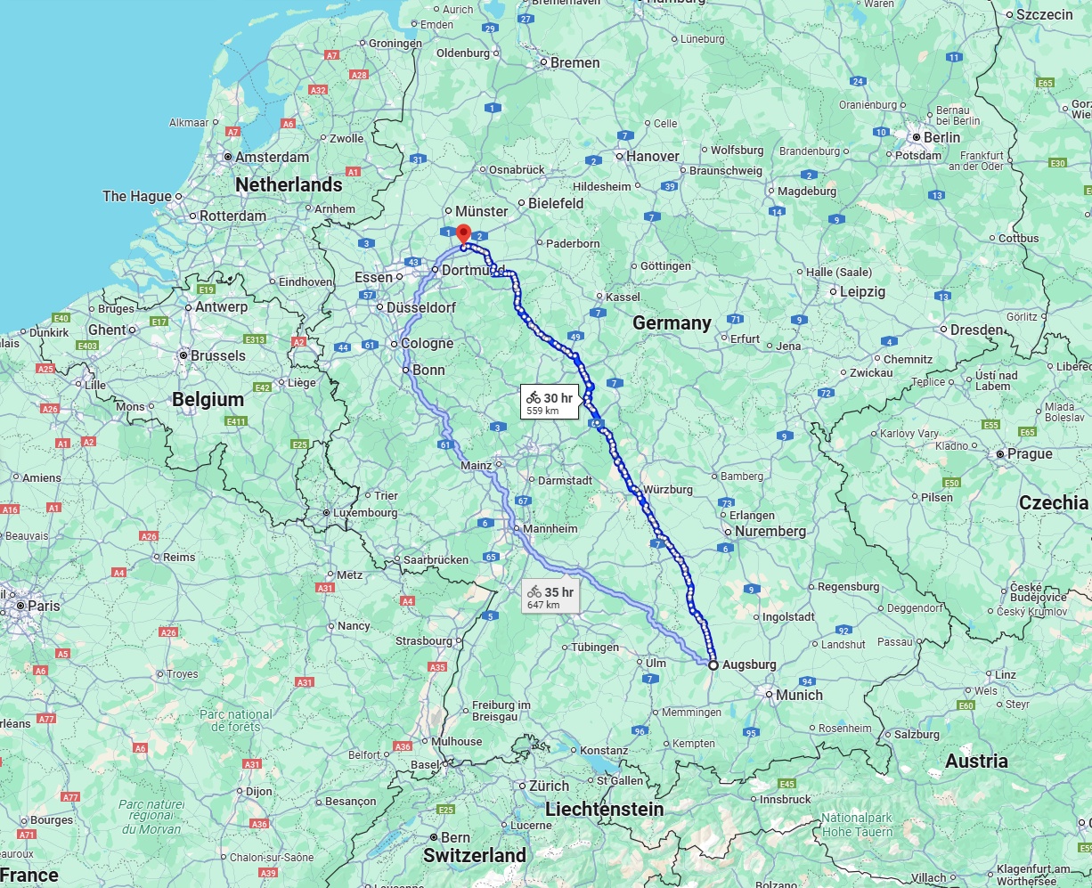 Anreise von Augsburg Zu Hamm Über 