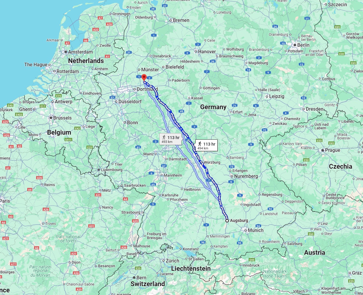 Anreise von Augsburg Zu Hamm Über 